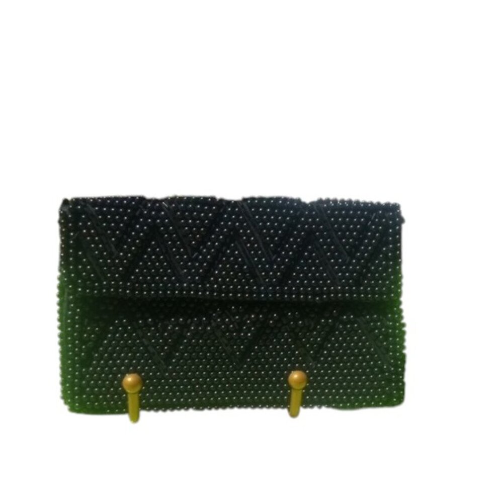 Vintage Elegant Black Beaded Clutch